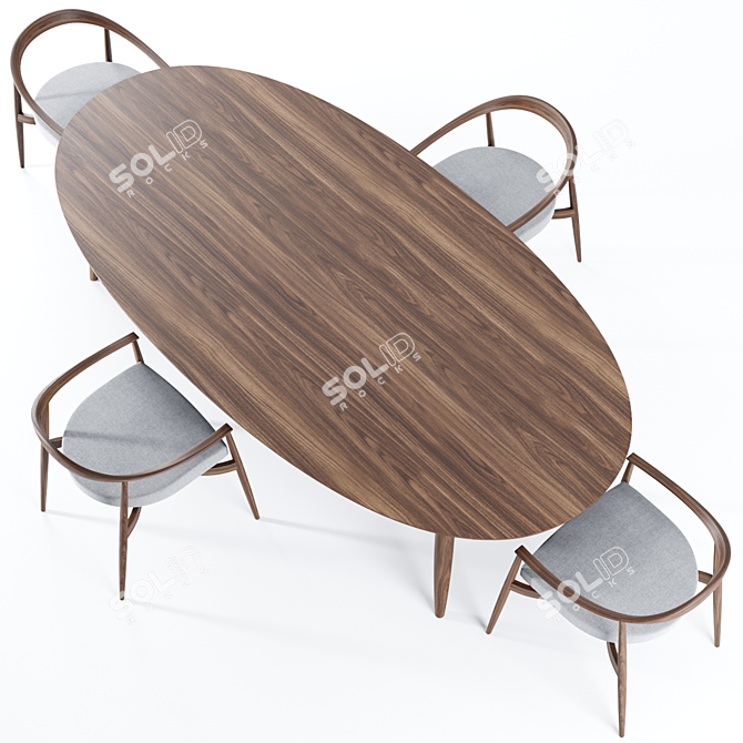 Modern Table Set: Tekton Natevo 3D model image 3