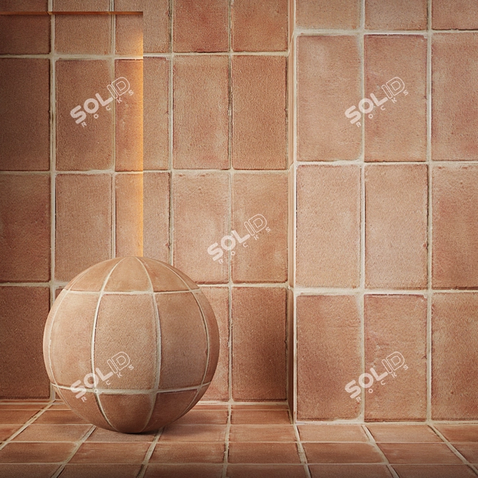 Terracotta Tile: Seamless Maps 3D model image 1