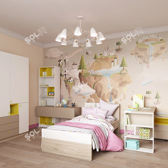 Dreamy Skies Kids Wallpaper 3D model image 3