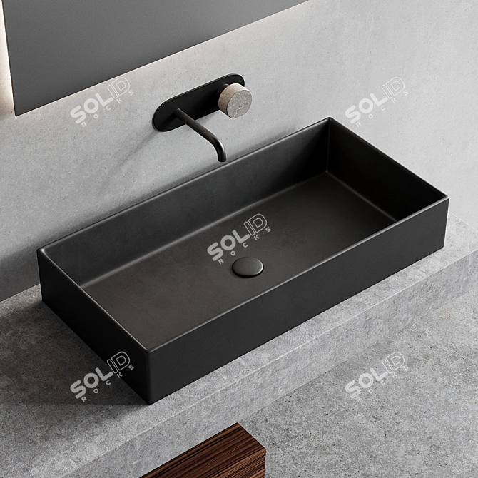 Scarabeo TopLine Concrete Vanity Set 3D model image 3