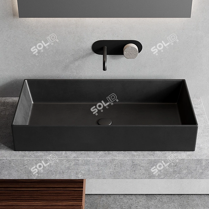 Scarabeo TopLine Concrete Vanity Set 3D model image 4