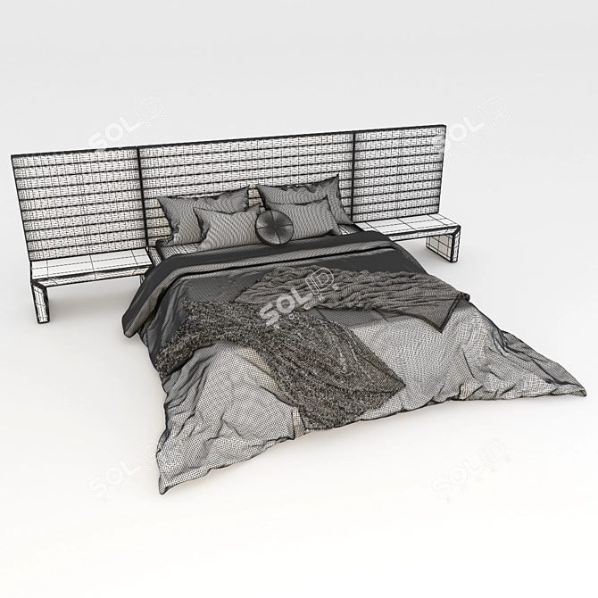 Luxury King Size Bed - Alma 3D model image 8