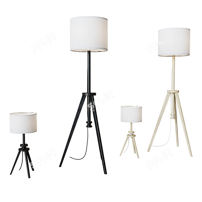 Lauters Floor Lamp | Brown Ash/White 3D model image 1