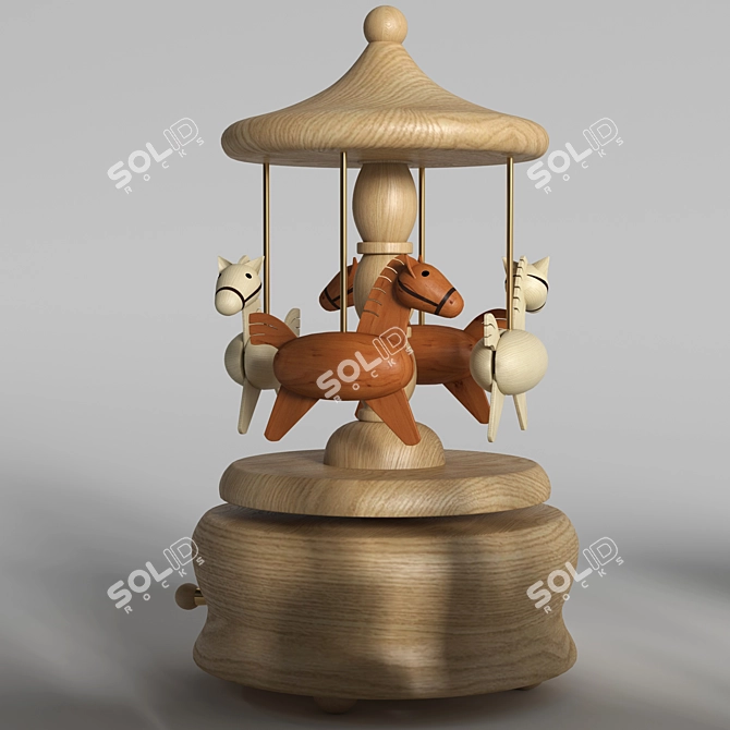 Celebration Toy Set: Train, Cake & Carousel 3D model image 3