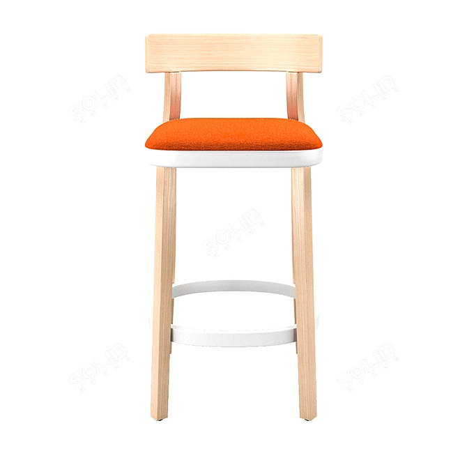 Rustic Folk Stool 3D model image 3