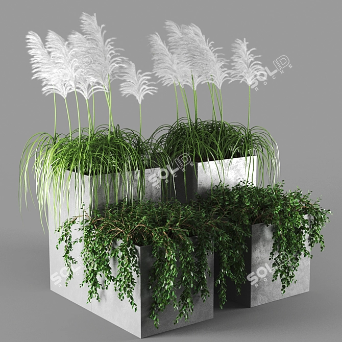 Urban Oasis: Potted Greenery 3D model image 1