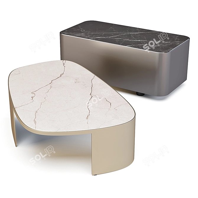 Poliform Koishi Coffee & Side Tables 3D model image 1