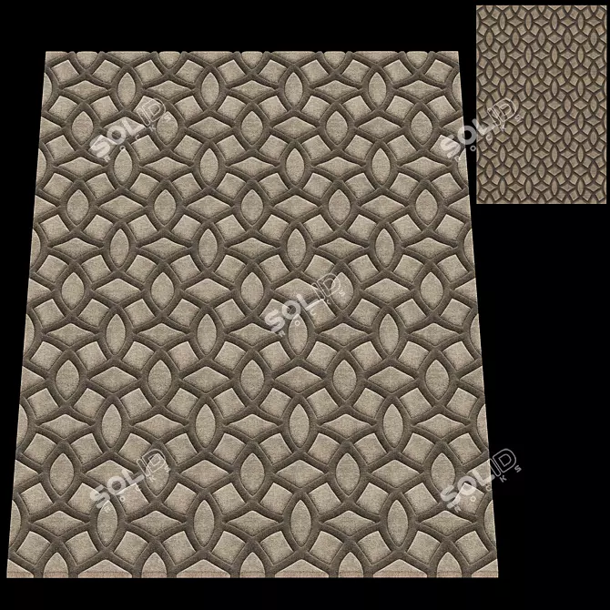 Title: Modern Gray Carpet, 1500mm X 2400mm 3D model image 1