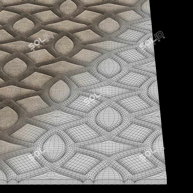 Title: Modern Gray Carpet, 1500mm X 2400mm 3D model image 3