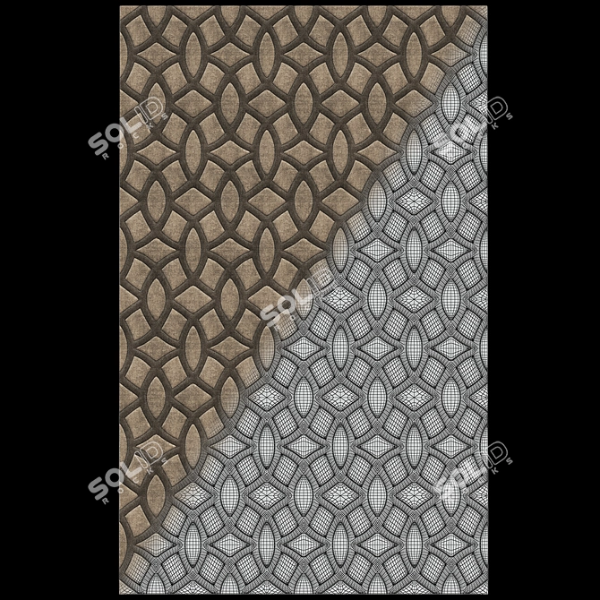 Title: Modern Gray Carpet, 1500mm X 2400mm 3D model image 5