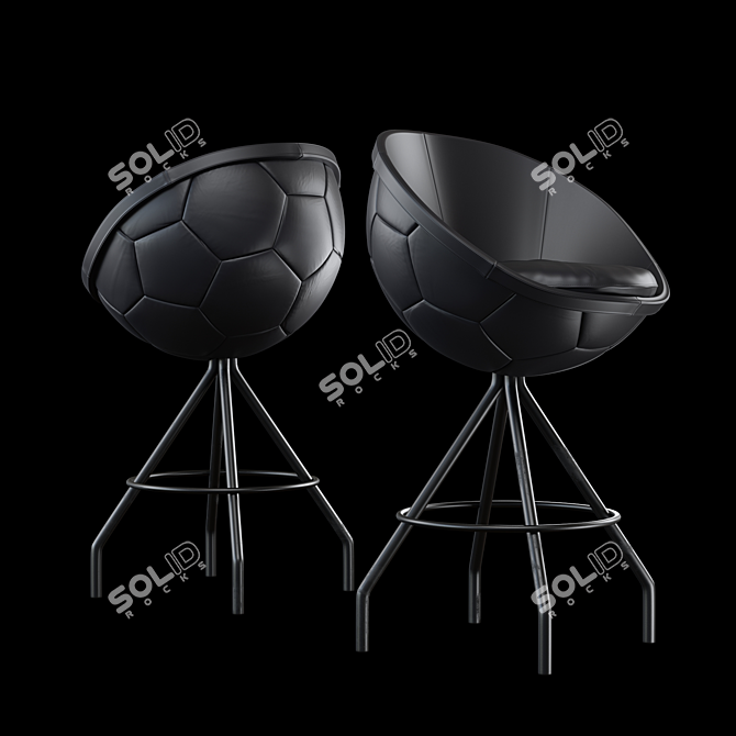 Score Big with the HATTRICK Football Barstool 3D model image 2