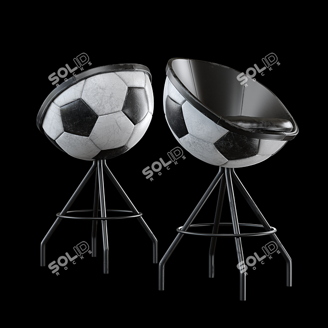 Score Big with the HATTRICK Football Barstool 3D model image 4