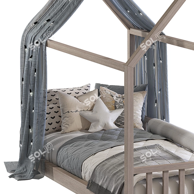 Playful House Bed for Kids 3D model image 3