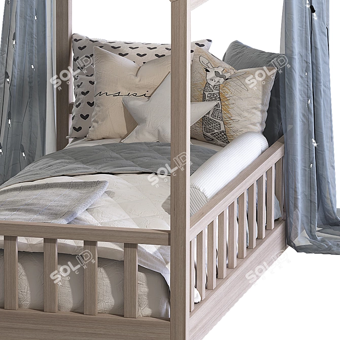 Playful House Bed for Kids 3D model image 4