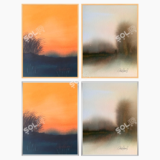 Elegant Wall Art Set #2273 3D model image 3