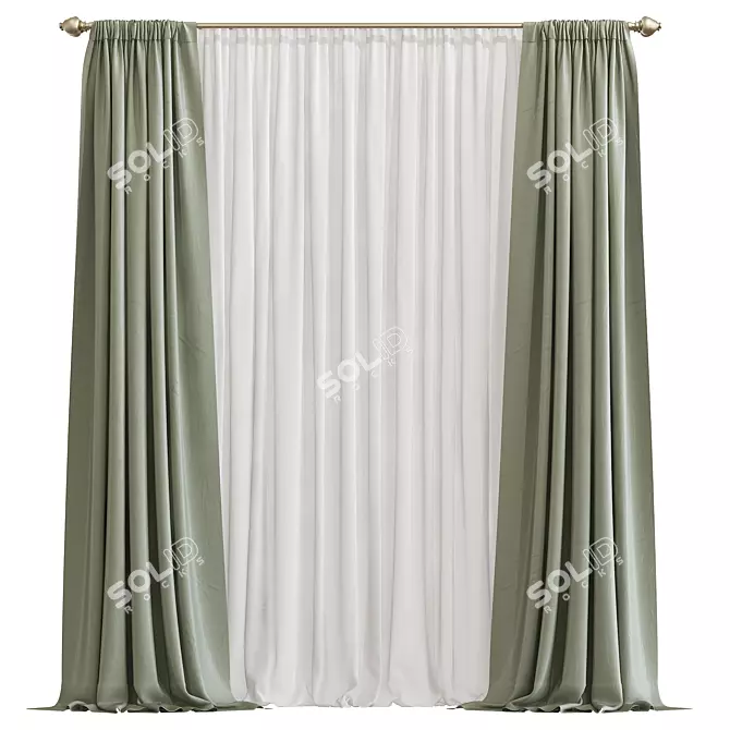 Title: Versatile Curtain 722 3D model image 1