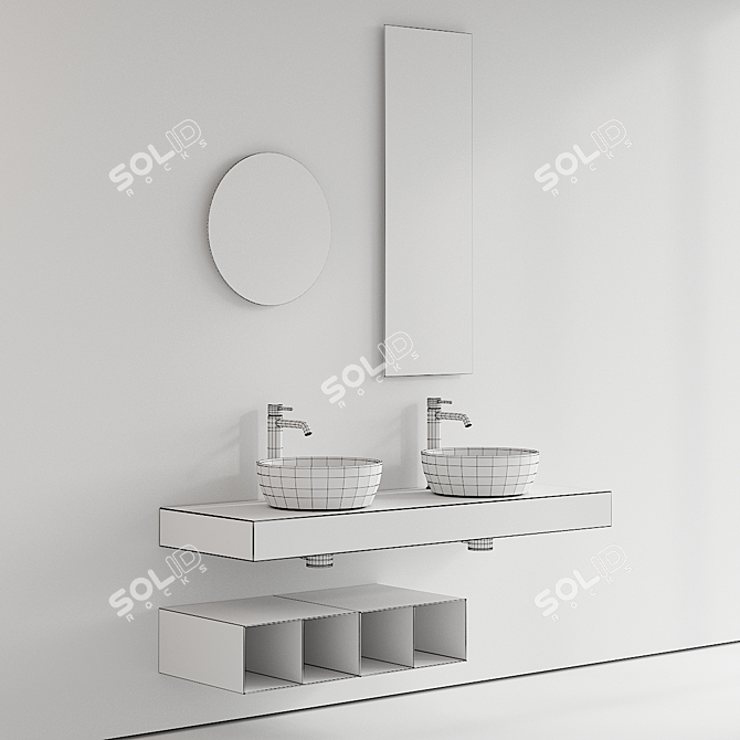 Concrete Vanity Unit Set | Scarabeo TopLine 3D model image 5