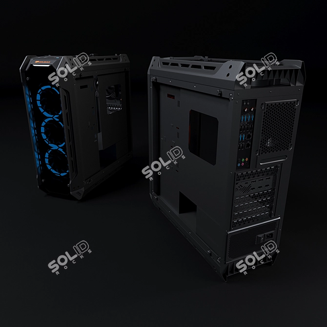 Title: COUGAR Panzer-G Black Gaming Full-Tower 3D model image 3