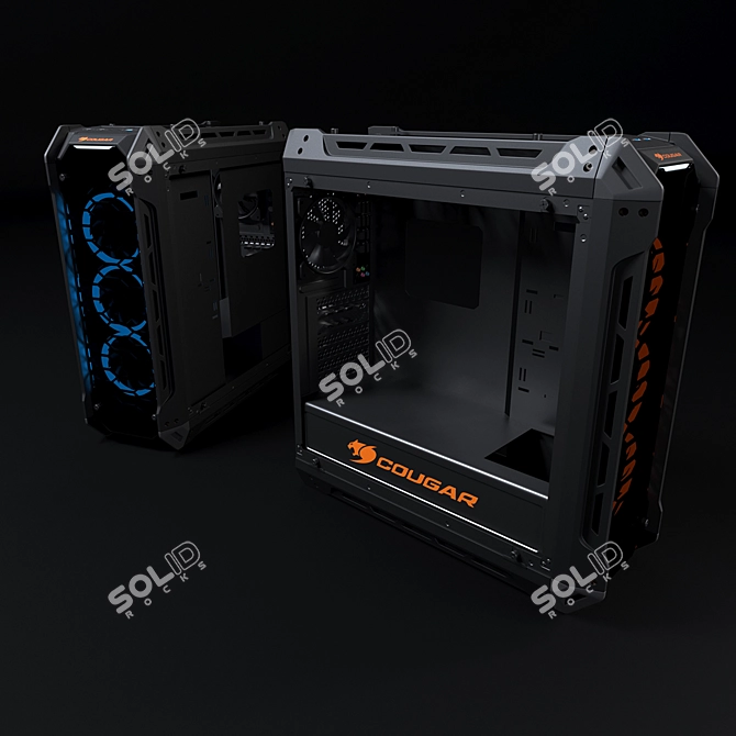 Title: COUGAR Panzer-G Black Gaming Full-Tower 3D model image 4