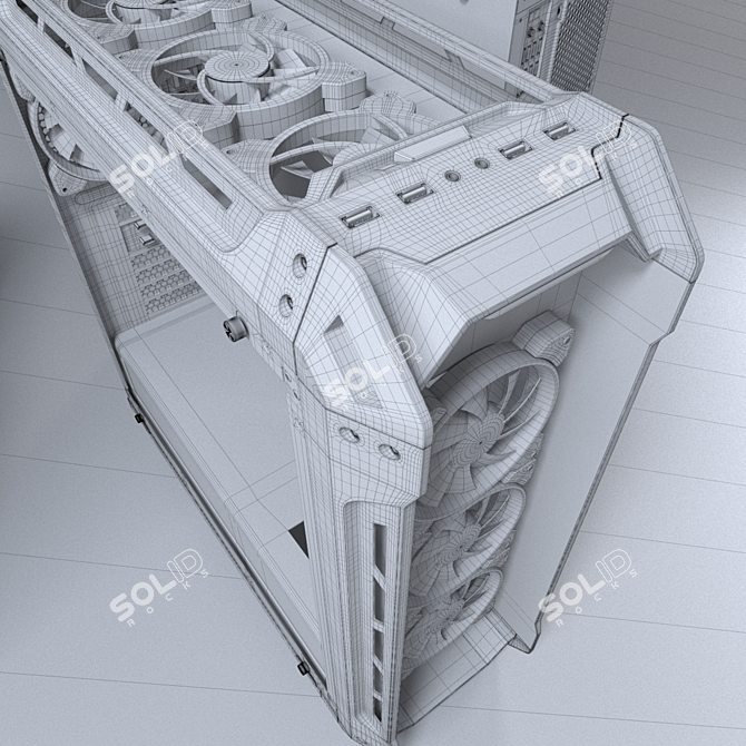 Title: COUGAR Panzer-G Black Gaming Full-Tower 3D model image 21