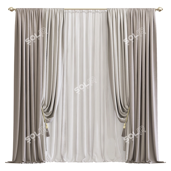 Revamped Curtain Design 3D model image 1