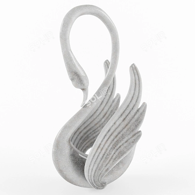 Graceful Swan Sculpture Decor 3D model image 1