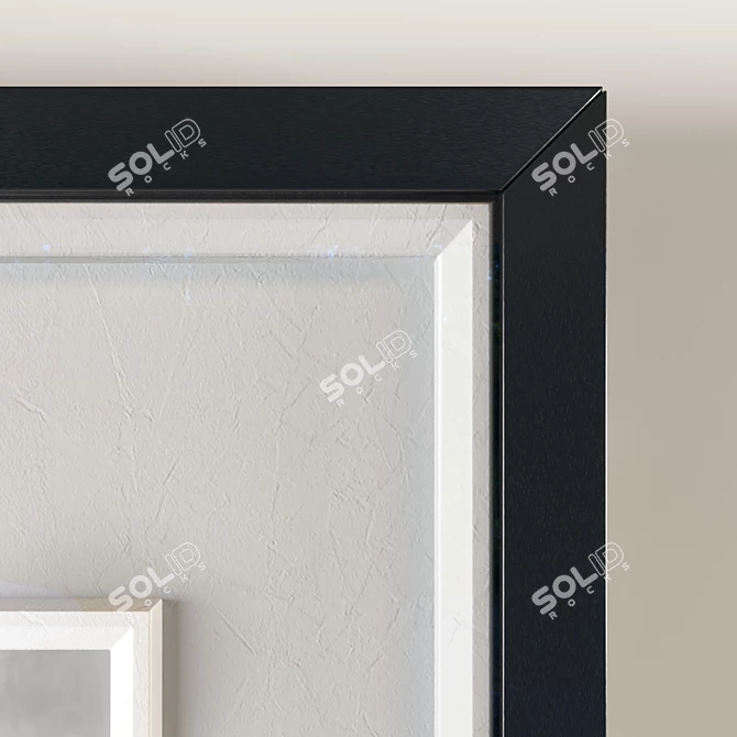 Title: Abstract Art Frame in Black and White (50x70 cm) 3D model image 3