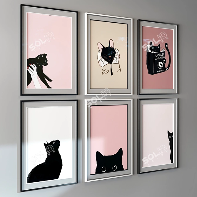 Modern Animal Art Frame 50x70cm 3D model image 2