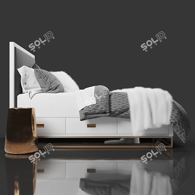 Avalon Storage Bed: Stylish and Functional 3D model image 2