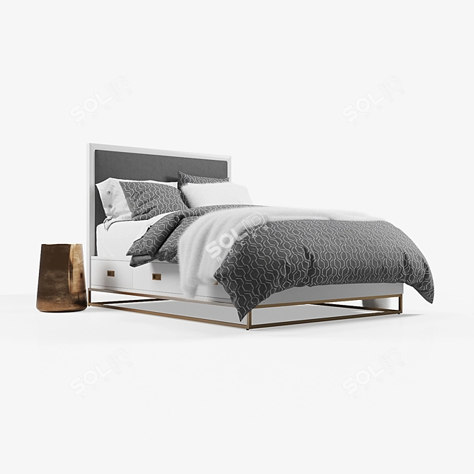 Avalon Storage Bed: Stylish and Functional 3D model image 11