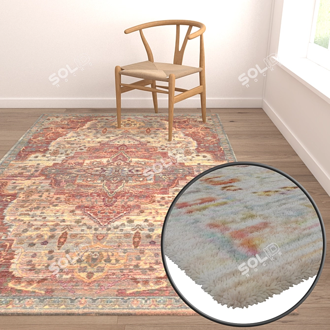 Title: Luxury Rug Set - Versatile Textures 3D model image 5