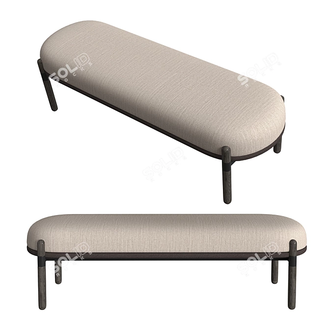 Cozy and Modern Capsule Bench 3D model image 4