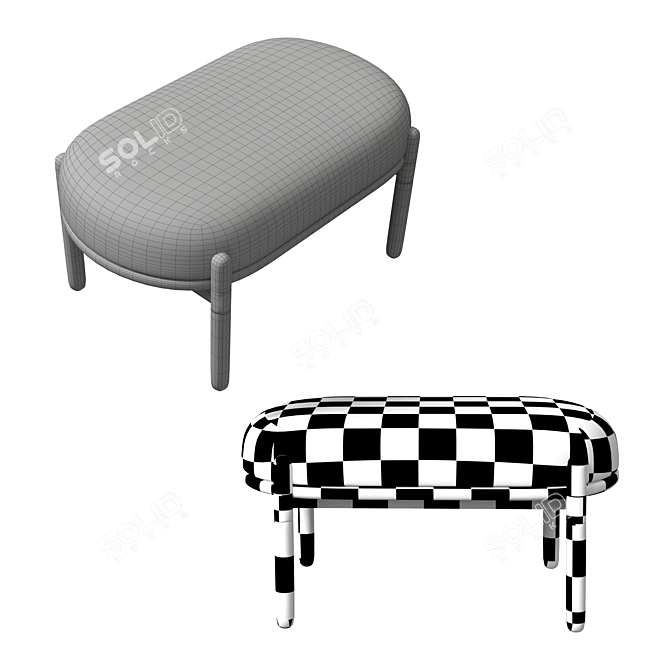 Cozy and Modern Capsule Bench 3D model image 3