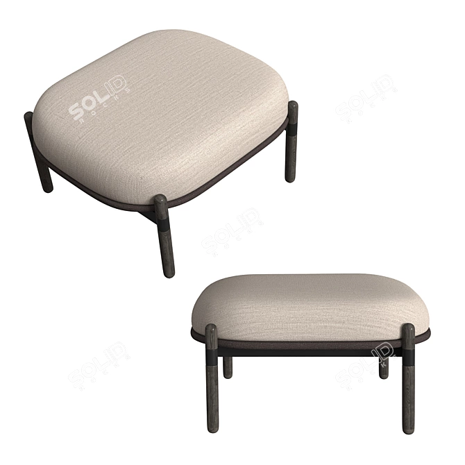 Modern Capsule Bench Lounge+ 3D model image 2