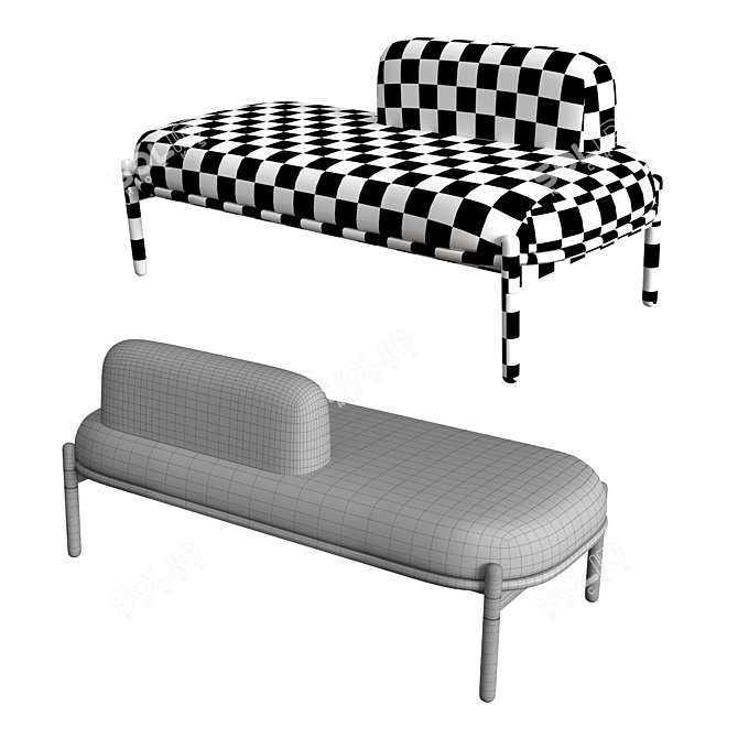 Modern Capsule Bench Lounge+ 3D model image 3