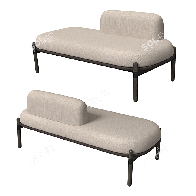 Modern Capsule Bench Lounge+ 3D model image 4