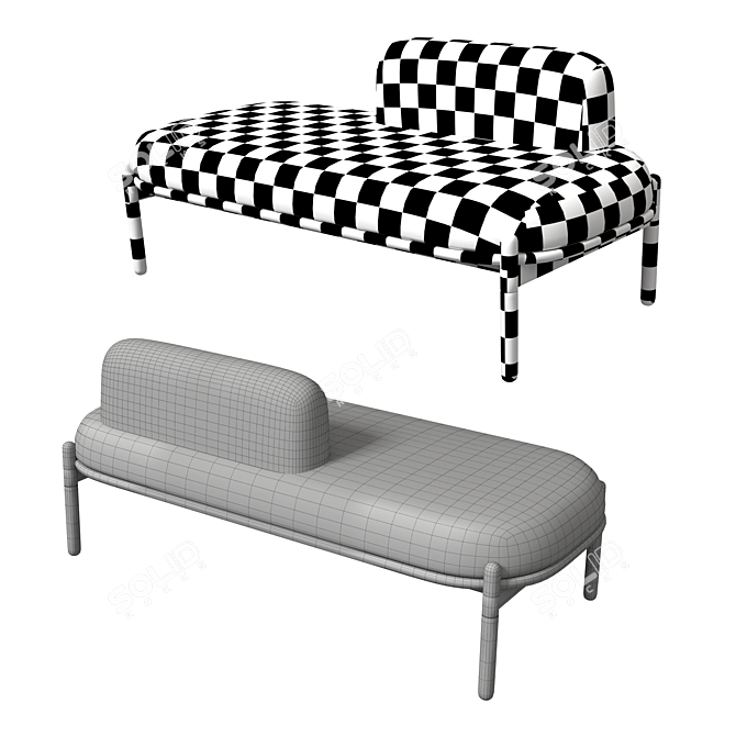 Modern Capsule Bench Lounge+ 3D model image 5
