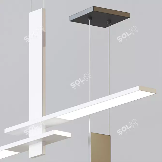 Sleek Cantilevered LED Pendant 3D model image 3