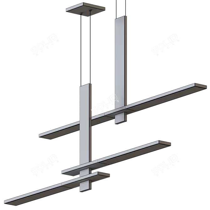 Sleek Cantilevered LED Pendant 3D model image 4