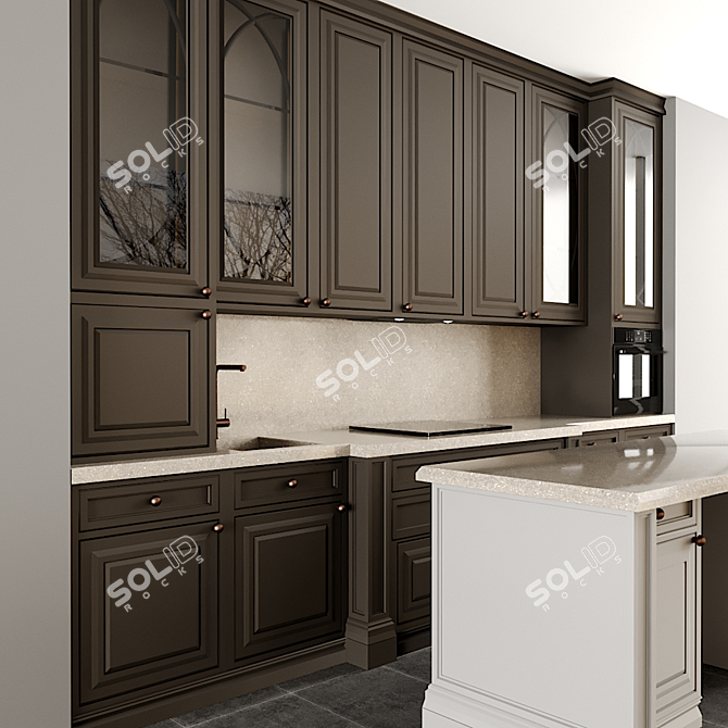 Modern Kitchen Set: 3D Model 3D model image 4