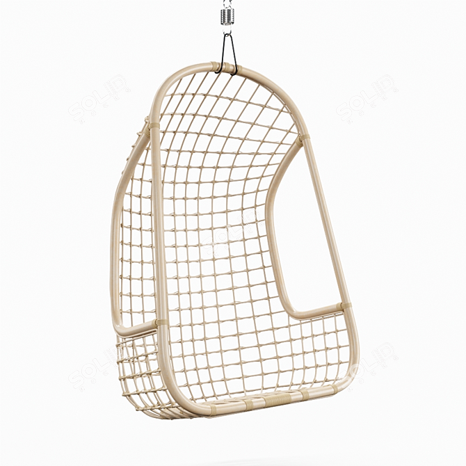 Boho Rattan Hanging Chair - HKLiving 3D model image 1