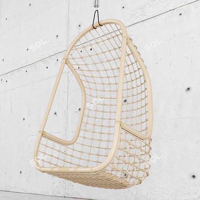 Boho Rattan Hanging Chair - HKLiving 3D model image 4