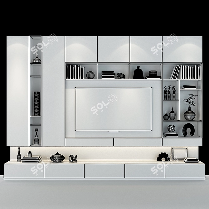 Stylish TV Shelf 0235 3D model image 3