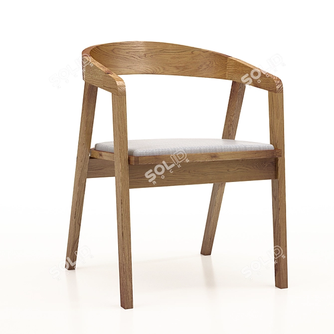 Elegant Solid Wood Dining Chair 3D model image 1