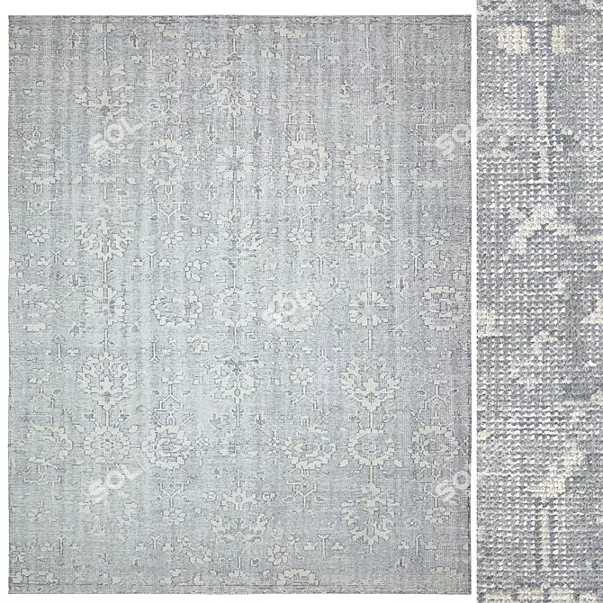 Hillsborough Hand-Knotted Rug: Exquisite Elegance for Your Home 3D model image 1