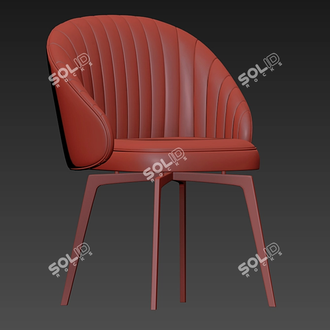 Elegant Beige Chenille Armchair 3D model image 3