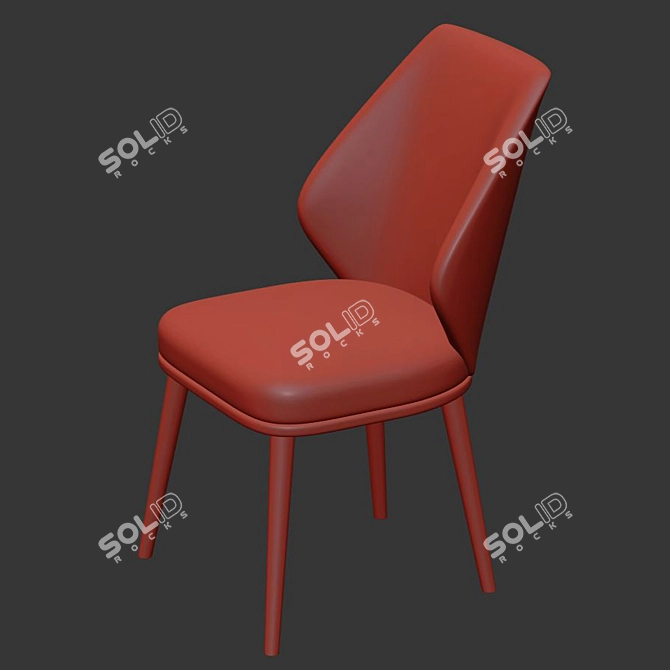 Elegant Porto Dining Chair 3D model image 4