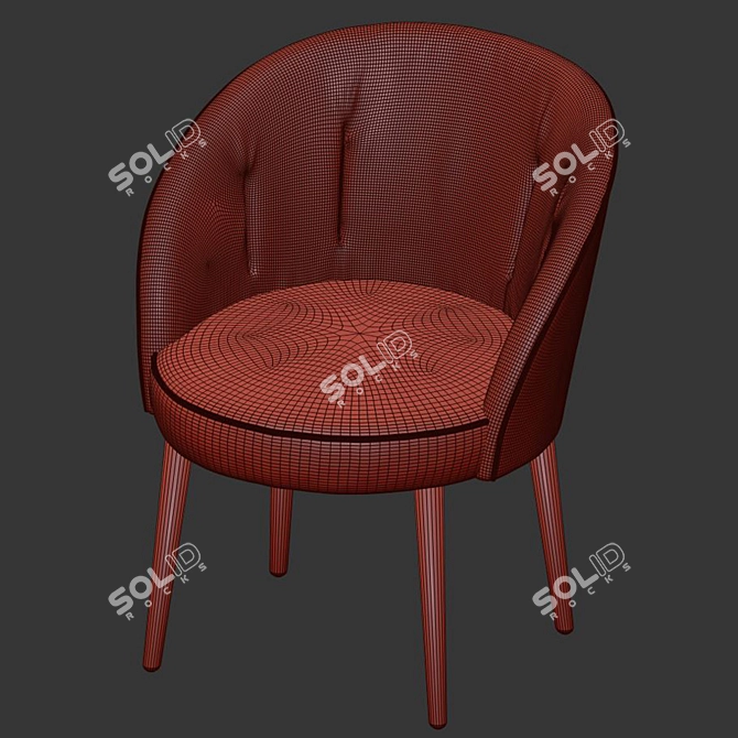 Elegant Rose Armchair: Sandler Seating 3D model image 4