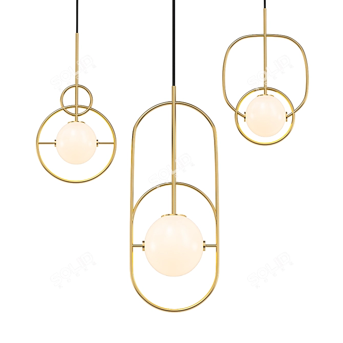 HICO Round New - Modern Glass and Metal Pendant Light 3D model image 1