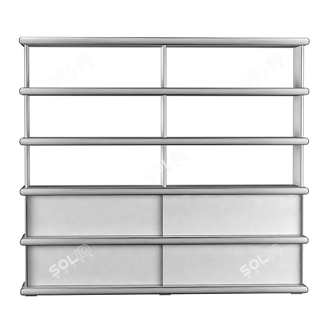 Tecninova Bookcase: Stylish Storage Solution 3D model image 5